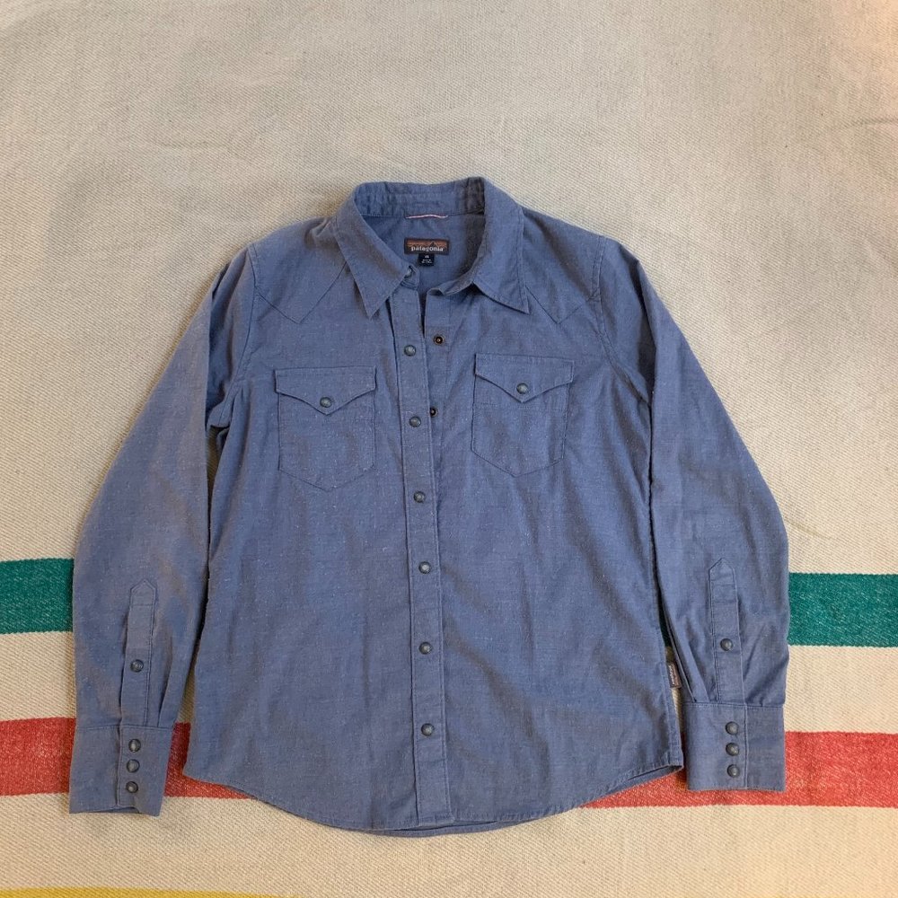 Patagonia Blue Cotton Button-down Shirt